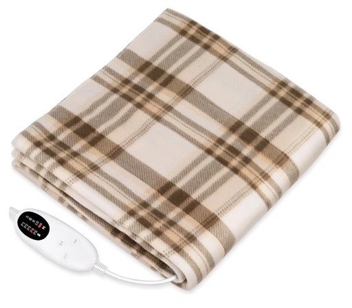 新品 電気毛布 敷き掛け兼用 タイマー付 140×80cm チェック柄