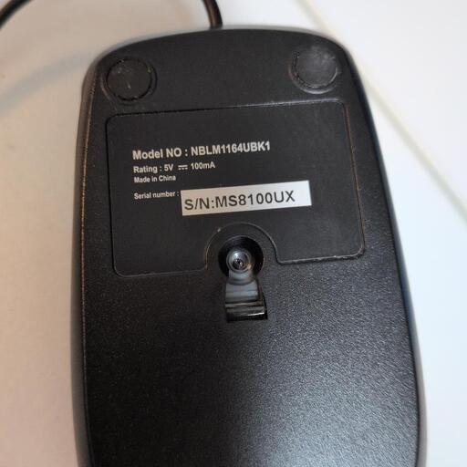 USB 有線マウス ブラック NBLM1164UBK1 動作確認済の写真2枚目