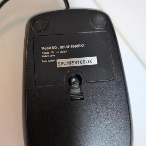 USB 有線マウス ブラック NBLM1164UBK1 動作確認済の写真2枚目