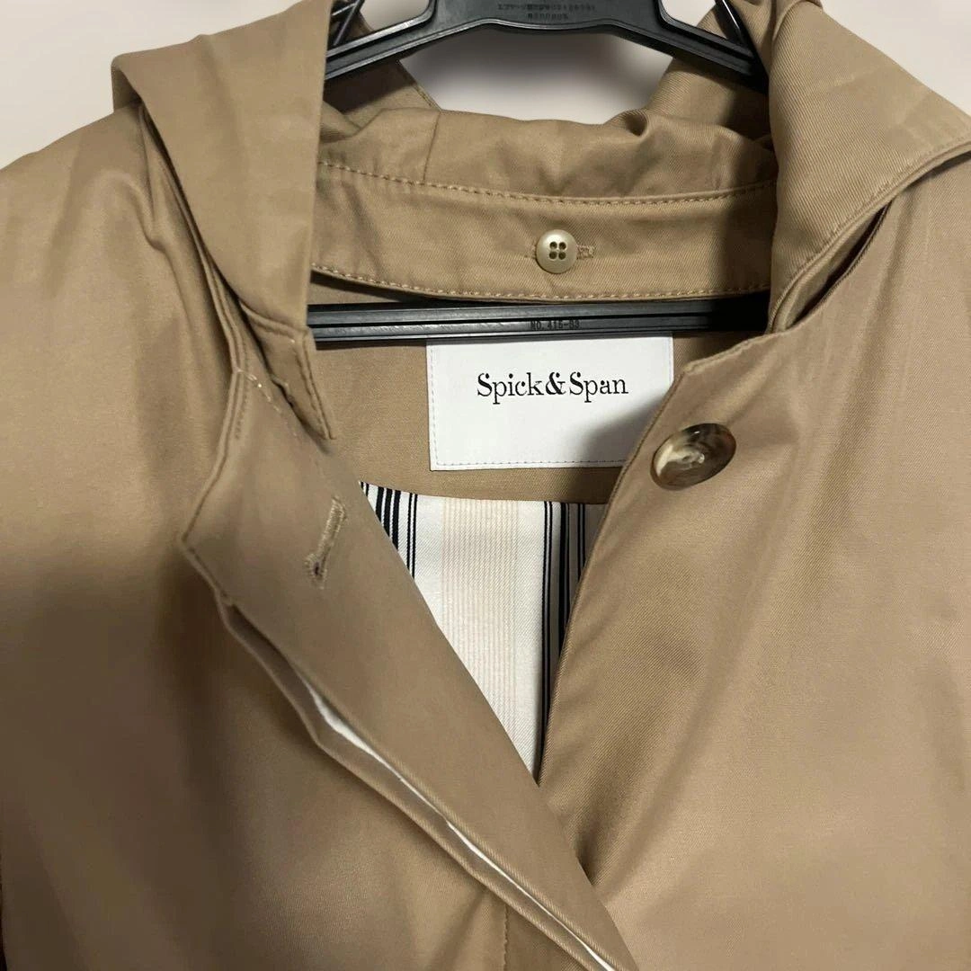 Spick & Span フード付きトレンチコート ベージュ36の写真3枚目