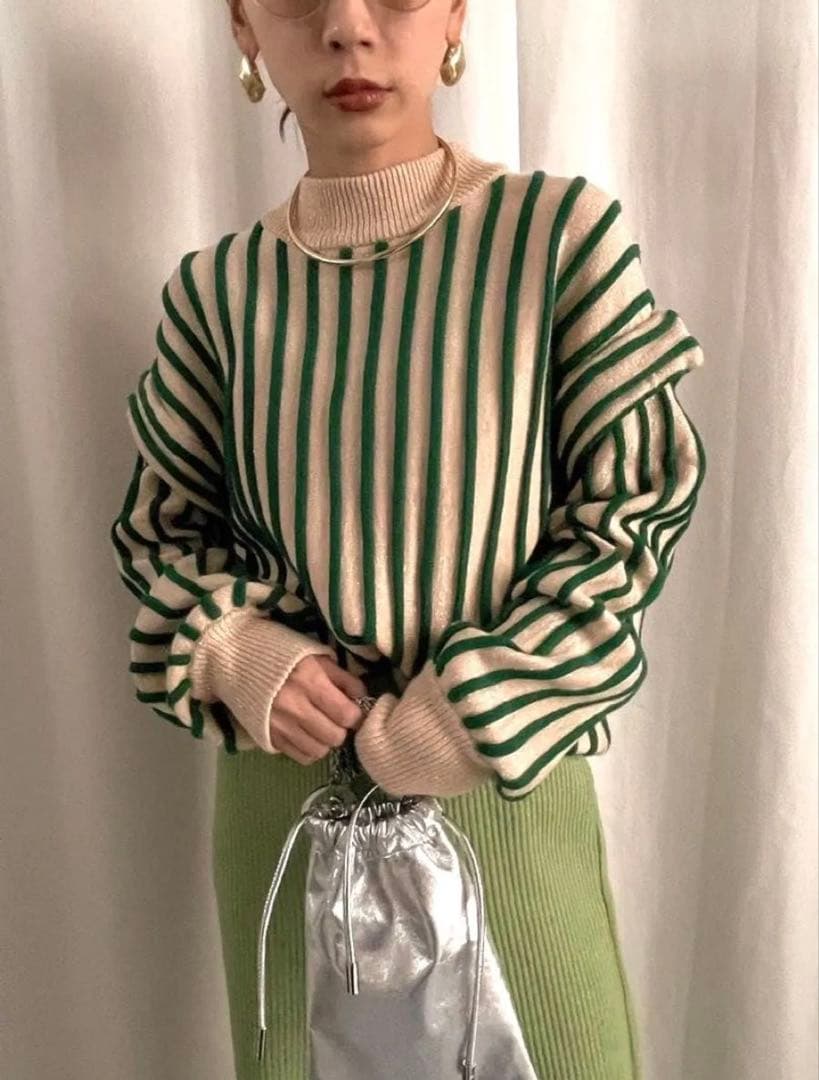 【最終値下げ】AMERI VINTAGE ストライプ ニット 定価16,500円の写真2枚目