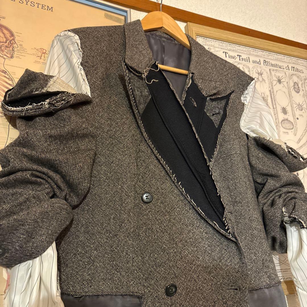 【一点物】リメイク古着 カシミヤ100% テーラードジャケット 定価25,000の写真4枚目