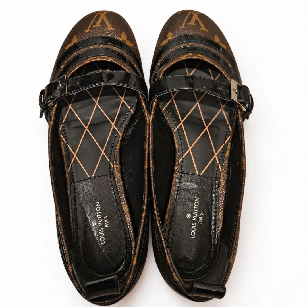 お直し必須LOUIS VUITTON モノグラム フラットシューズ 35 1/2