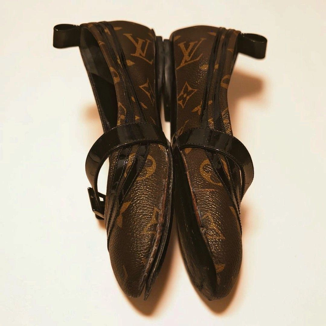 お直し必須LOUIS VUITTON モノグラム フラットシューズ 35 1/2の写真9枚目