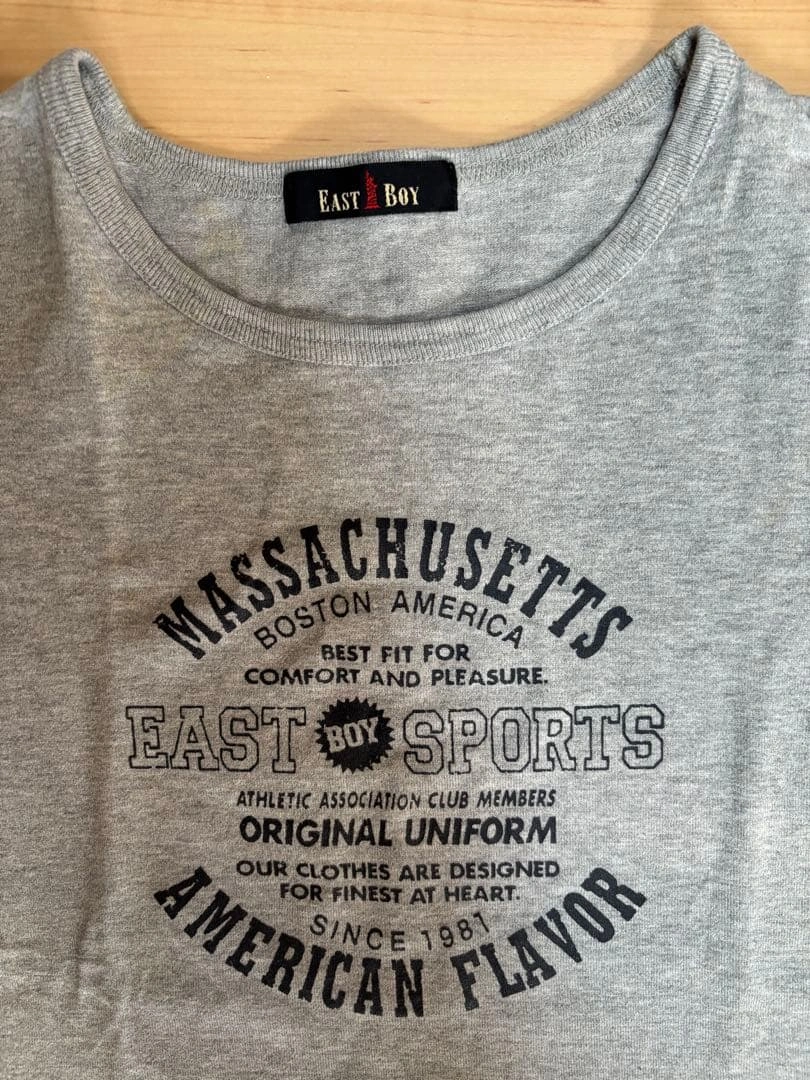 EAST BOY Tシャツ グレー ロゴプリント