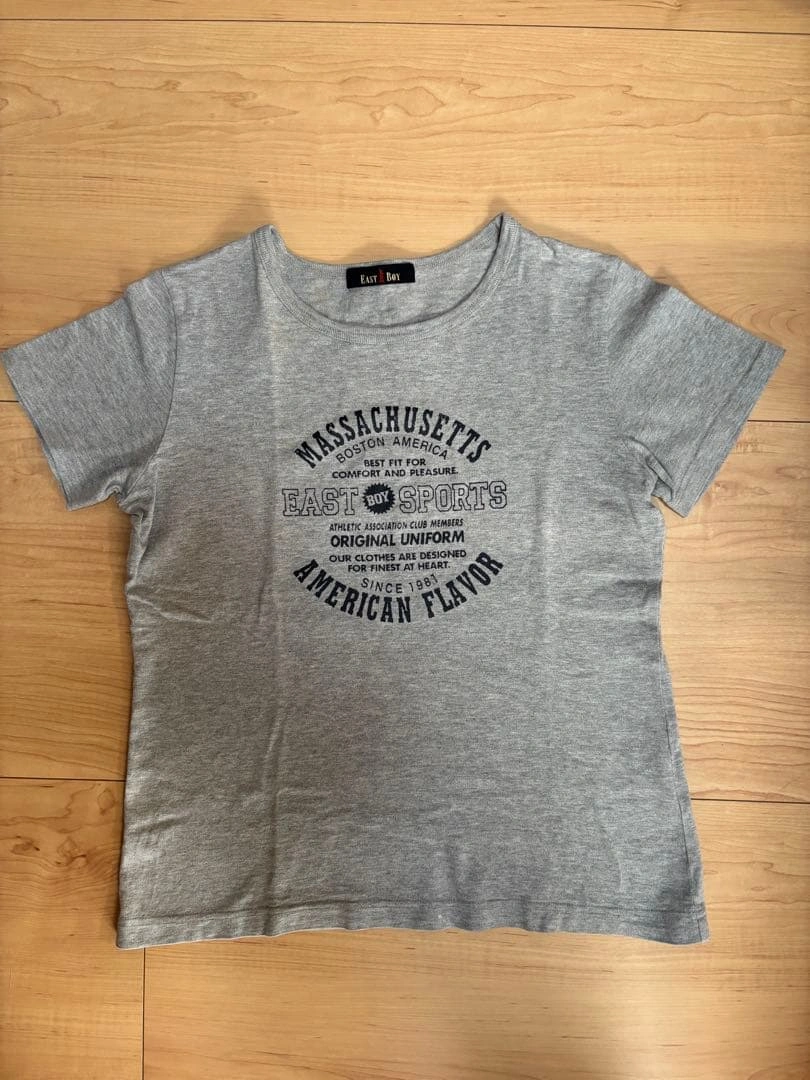 EAST BOY Tシャツ グレー ロゴプリントの写真2枚目