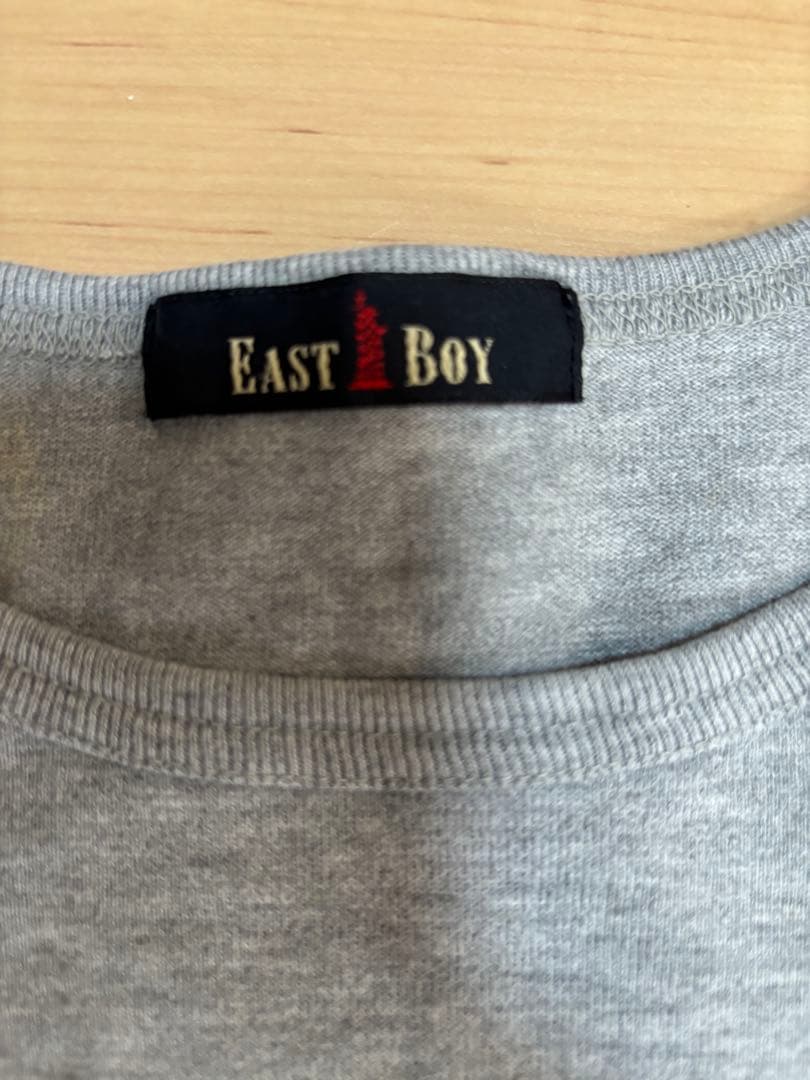 EAST BOY Tシャツ グレー ロゴプリントの写真3枚目
