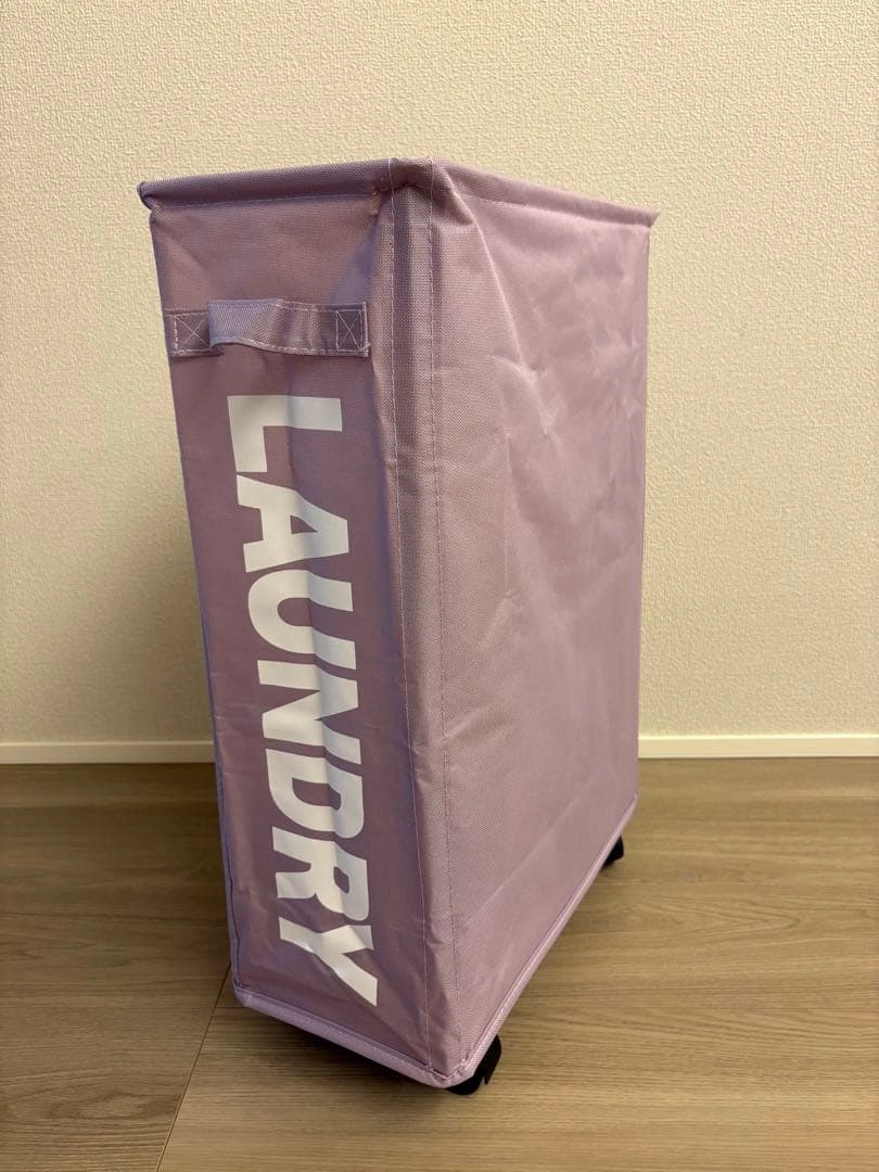 【新品未使用】ランドリーボックス パープル 折りたたみ式