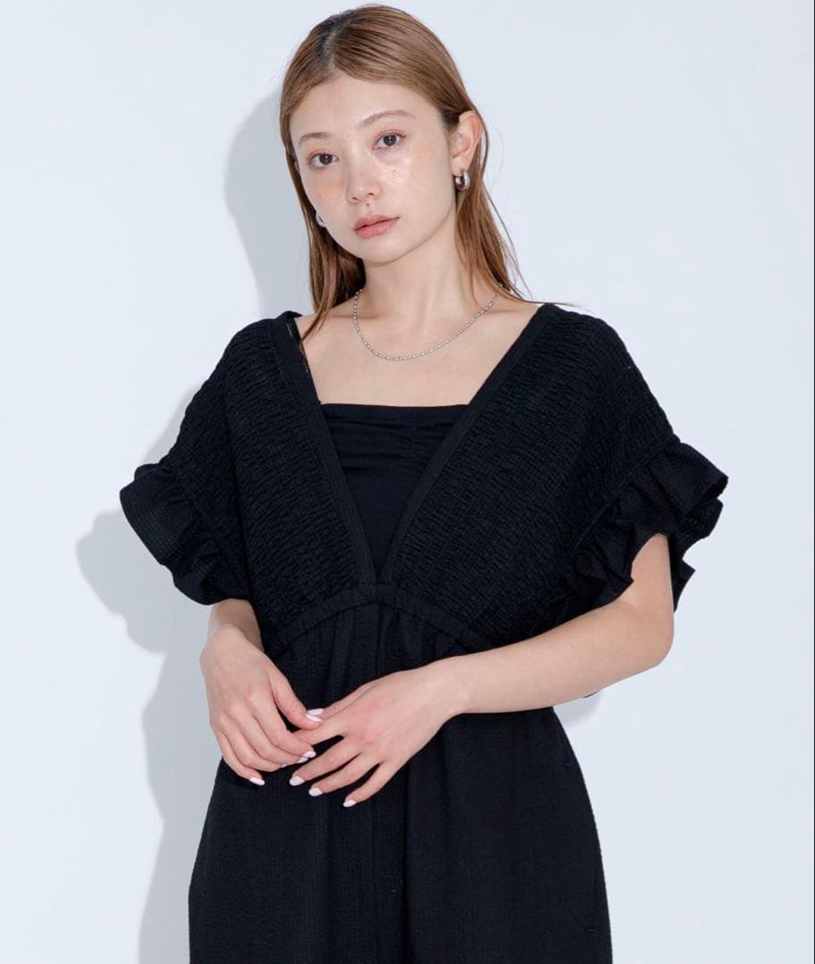 URBAN RESEARCH Sonny Label 綿オールインワン ブラックの写真3枚目
