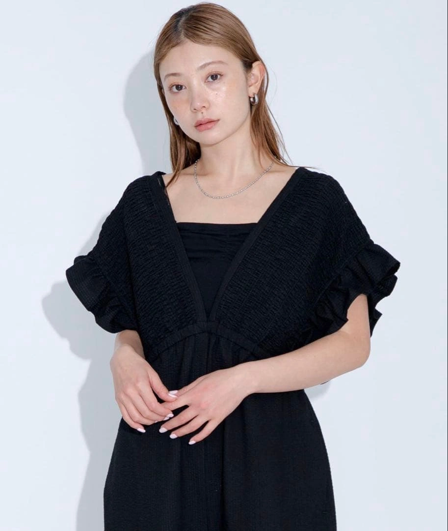 URBAN RESEARCH Sonny Label 綿オールインワン ブラックの写真3枚目