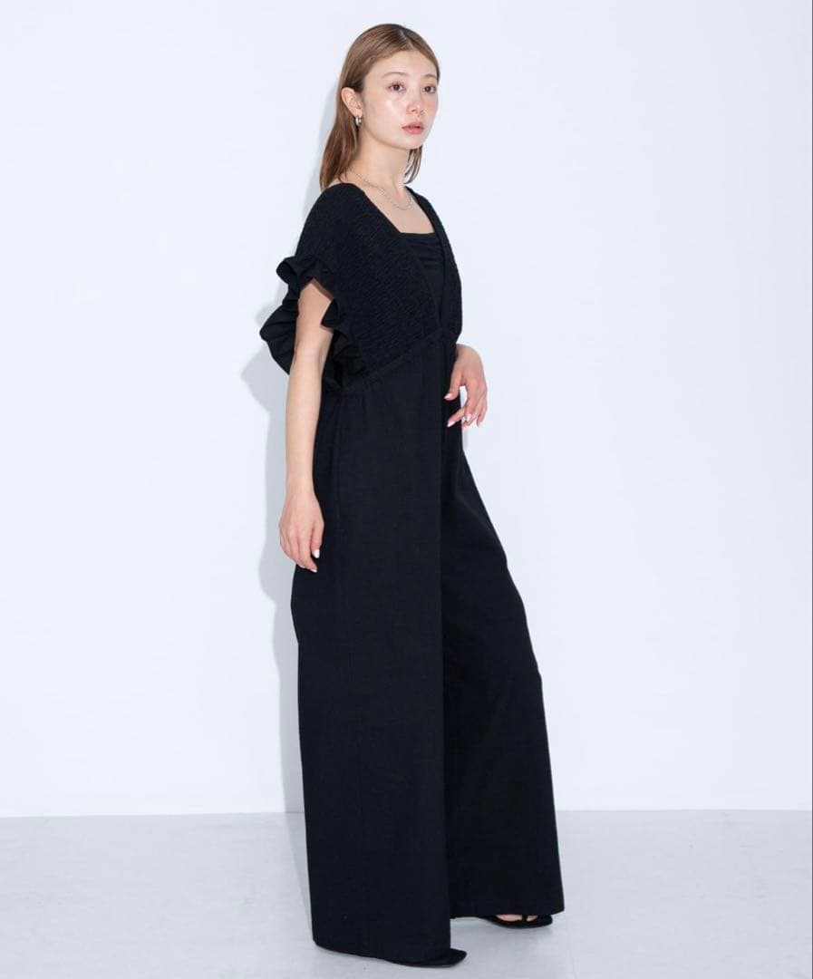 URBAN RESEARCH Sonny Label 綿オールインワン ブラックの写真6枚目