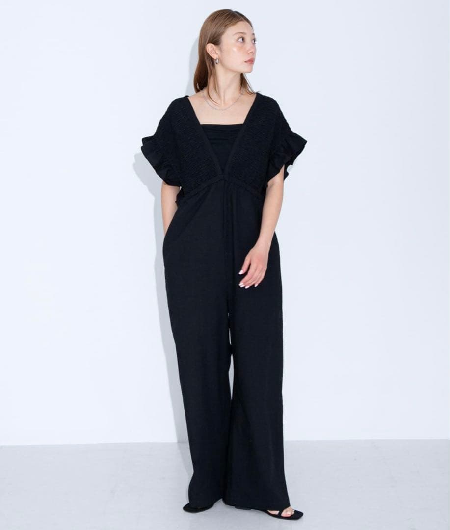 URBAN RESEARCH Sonny Label 綿オールインワン ブラックの写真7枚目