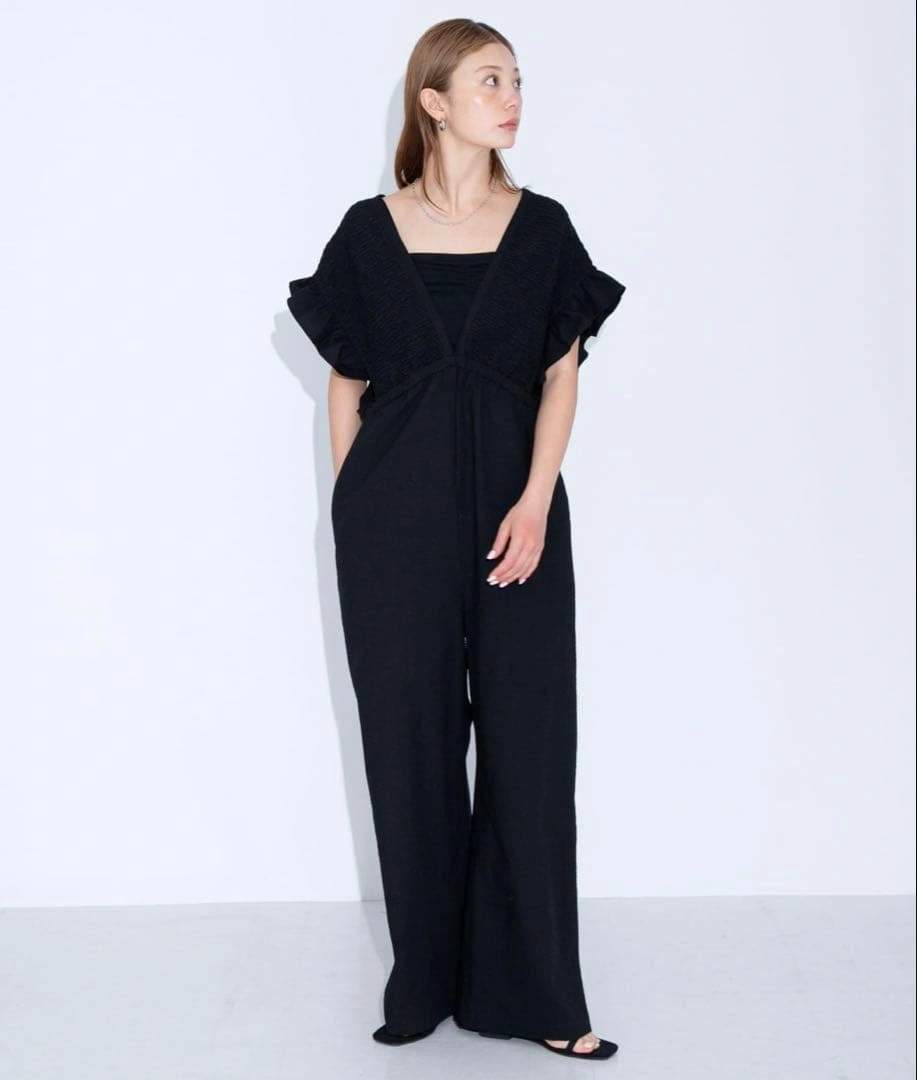 URBAN RESEARCH Sonny Label 綿オールインワン ブラックの写真7枚目