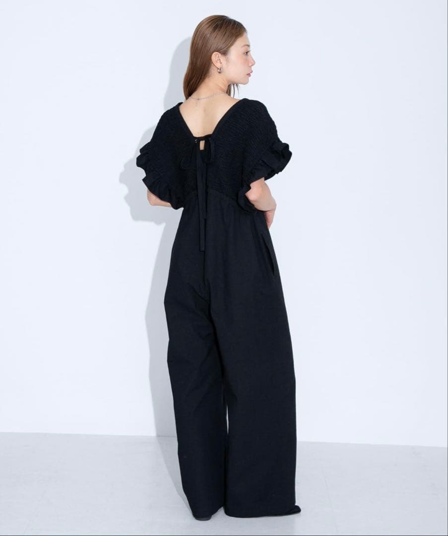 URBAN RESEARCH Sonny Label 綿オールインワン ブラックの写真8枚目