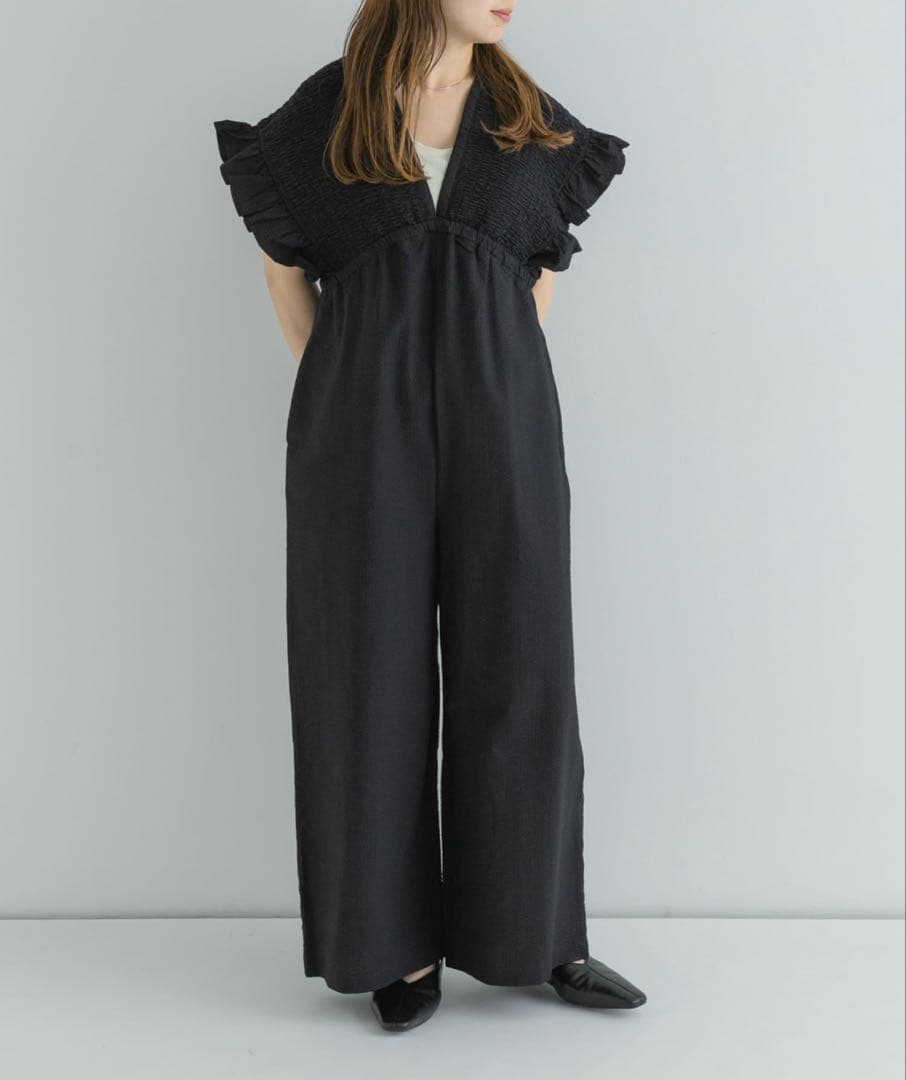 URBAN RESEARCH Sonny Label 綿オールインワン ブラックの写真9枚目