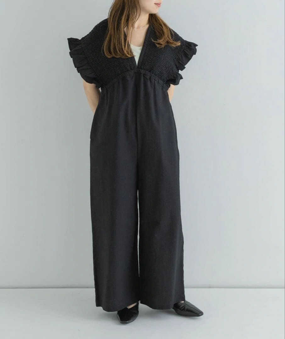 URBAN RESEARCH Sonny Label 綿オールインワン ブラックの写真9枚目