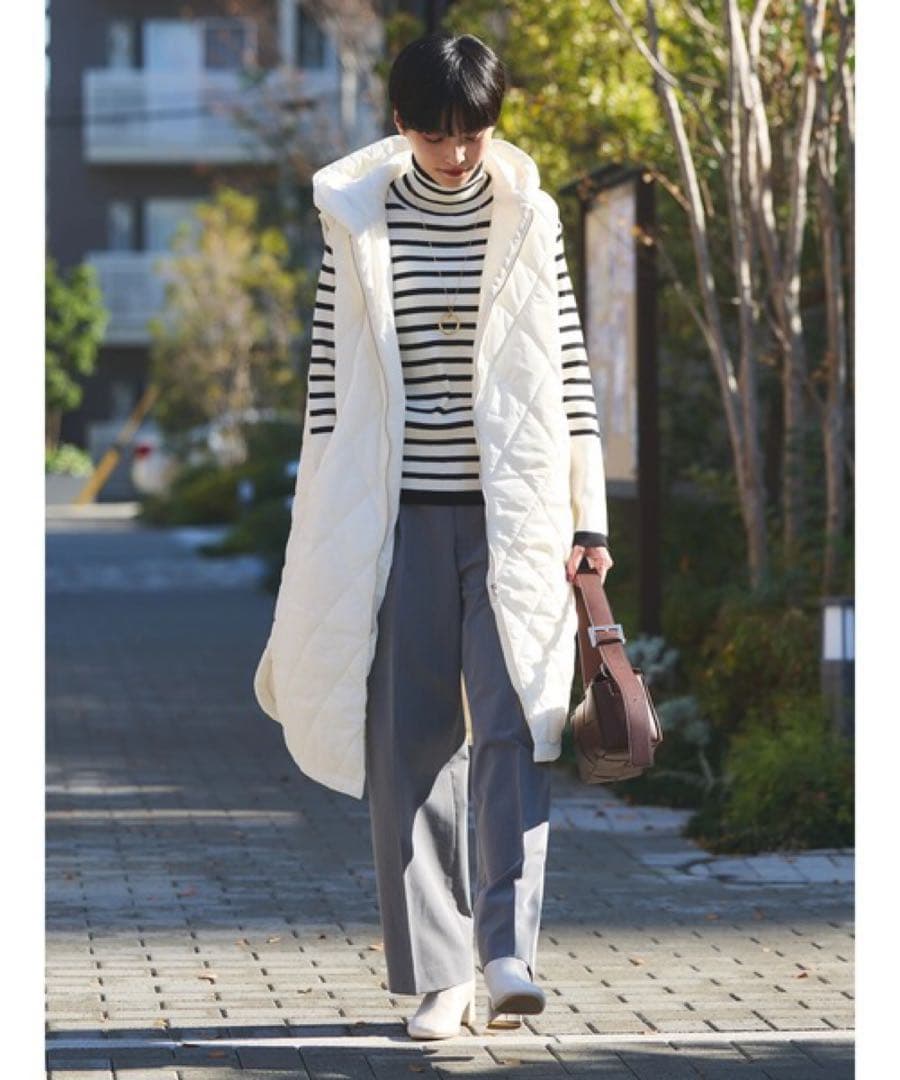 AMERICAN HOLIC キルティングフードベスト ホワイトの写真2枚目