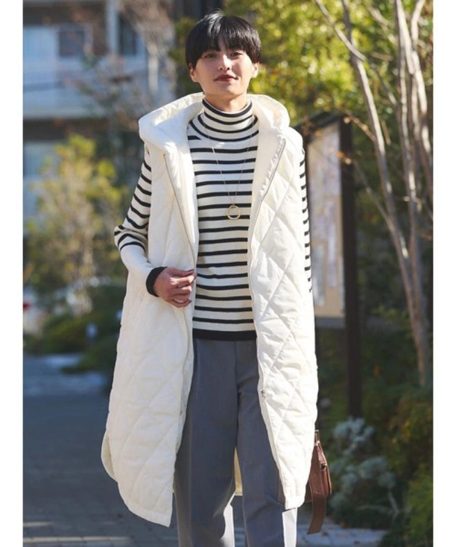 AMERICAN HOLIC キルティングフードベスト ホワイトの写真3枚目