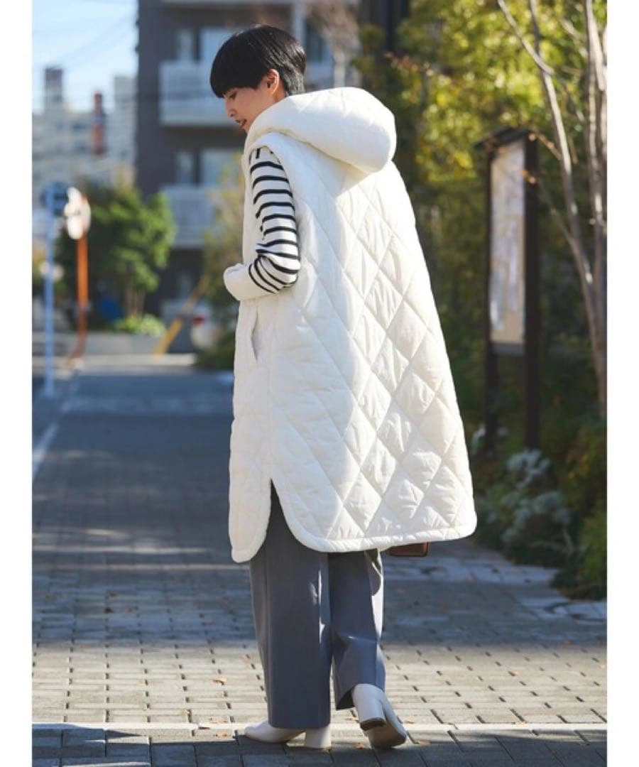 AMERICAN HOLIC キルティングフードベスト ホワイトの写真6枚目