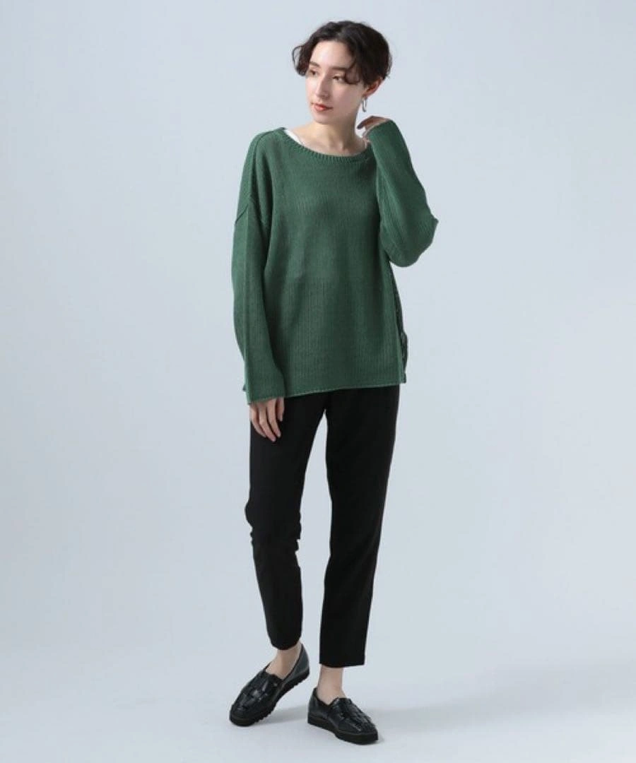 BAYFLOW リネンニットロングスリーブ フリーサイズ グリーンの写真3枚目