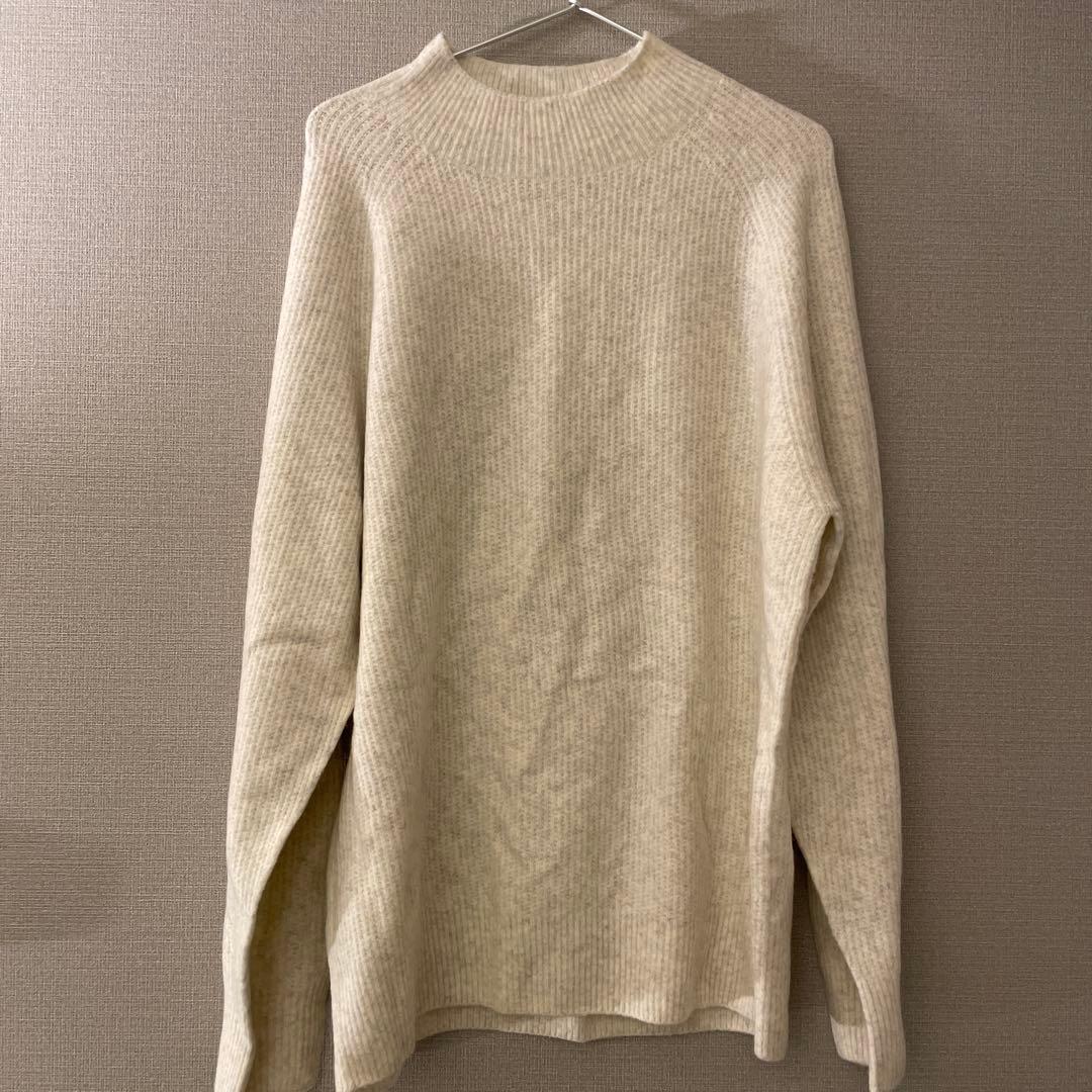 UNIQLO アイボリー リブ編みニット XL