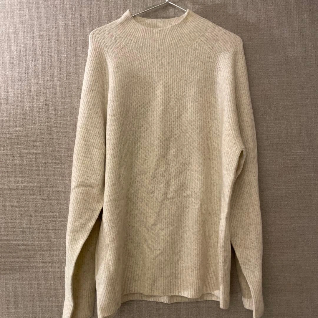 UNIQLO アイボリー リブ編みニット XL