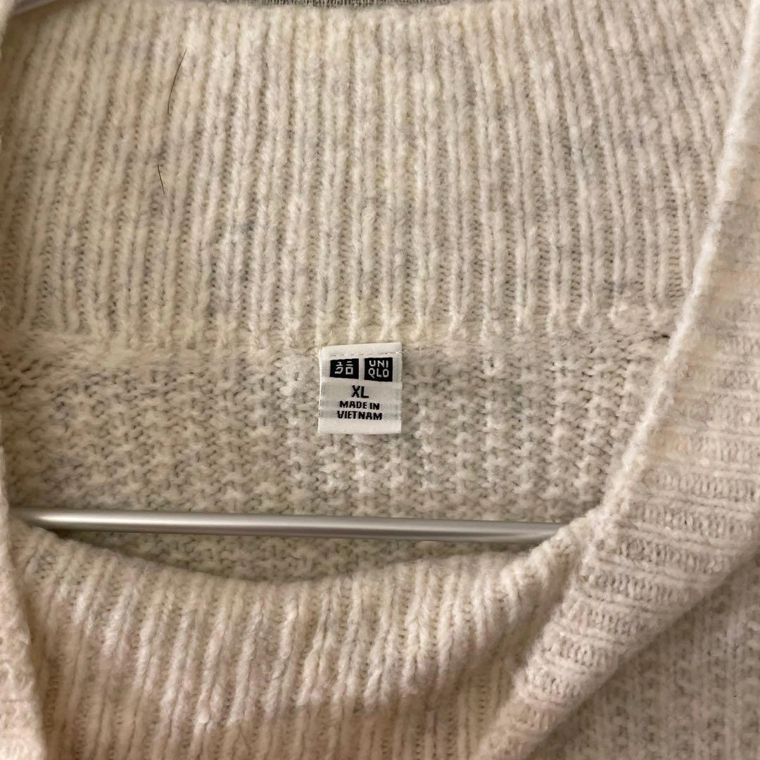 UNIQLO アイボリー リブ編みニット XLの写真2枚目