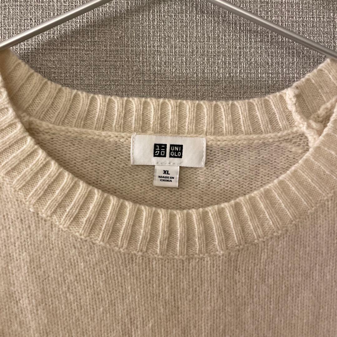 UNIQLO ウールニットセーター XL アイボリーの写真2枚目
