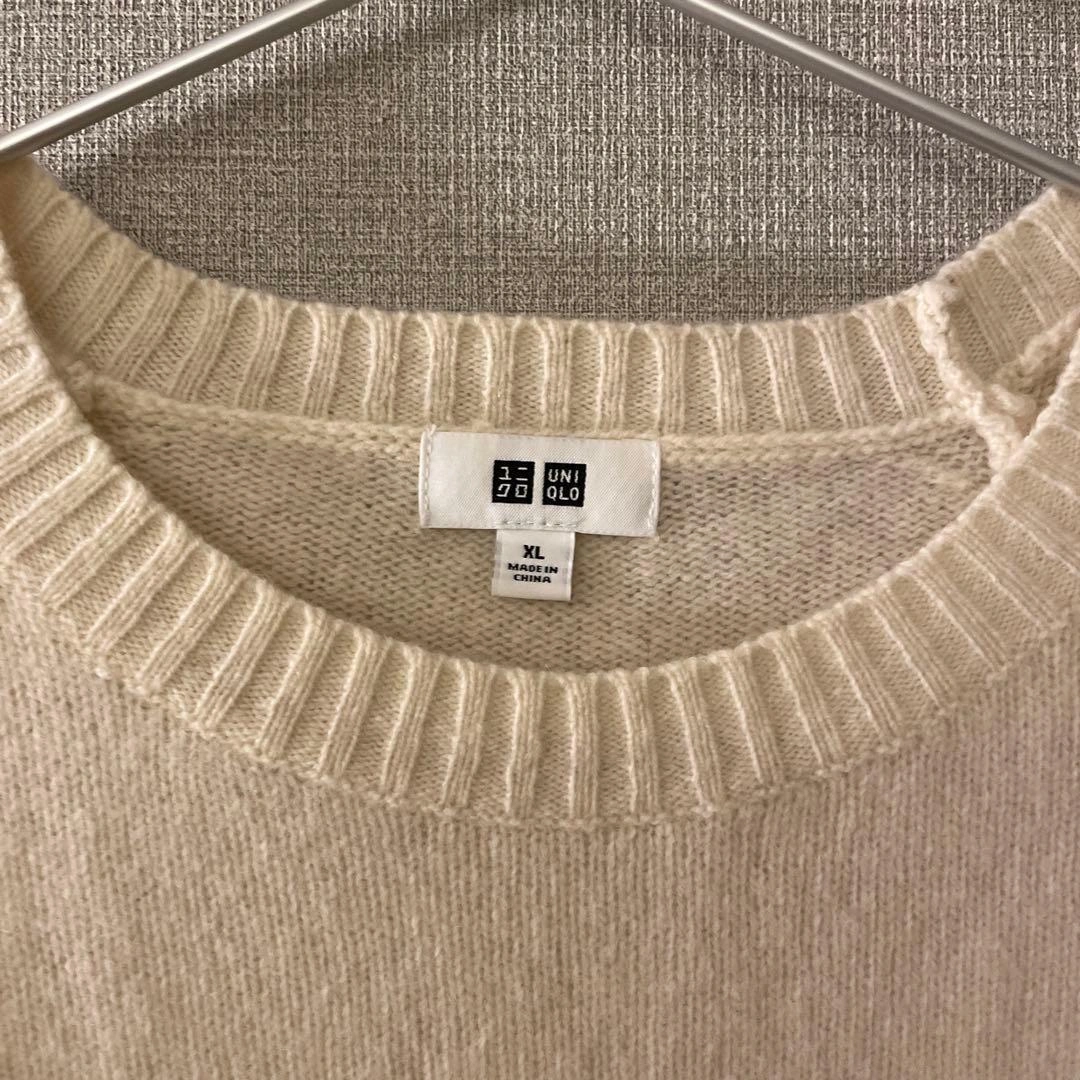 UNIQLO ウールニットセーター XL アイボリーの写真2枚目