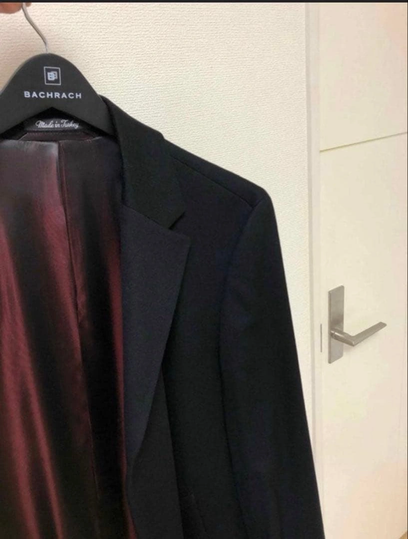 高級 BACHRACH メンズ チェスターコート ブラックの写真4枚目
