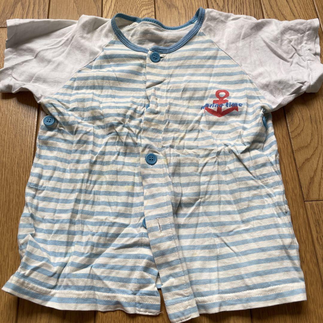 パジャマ ボーダー 上下 90 春夏 赤ちゃんの写真2枚目