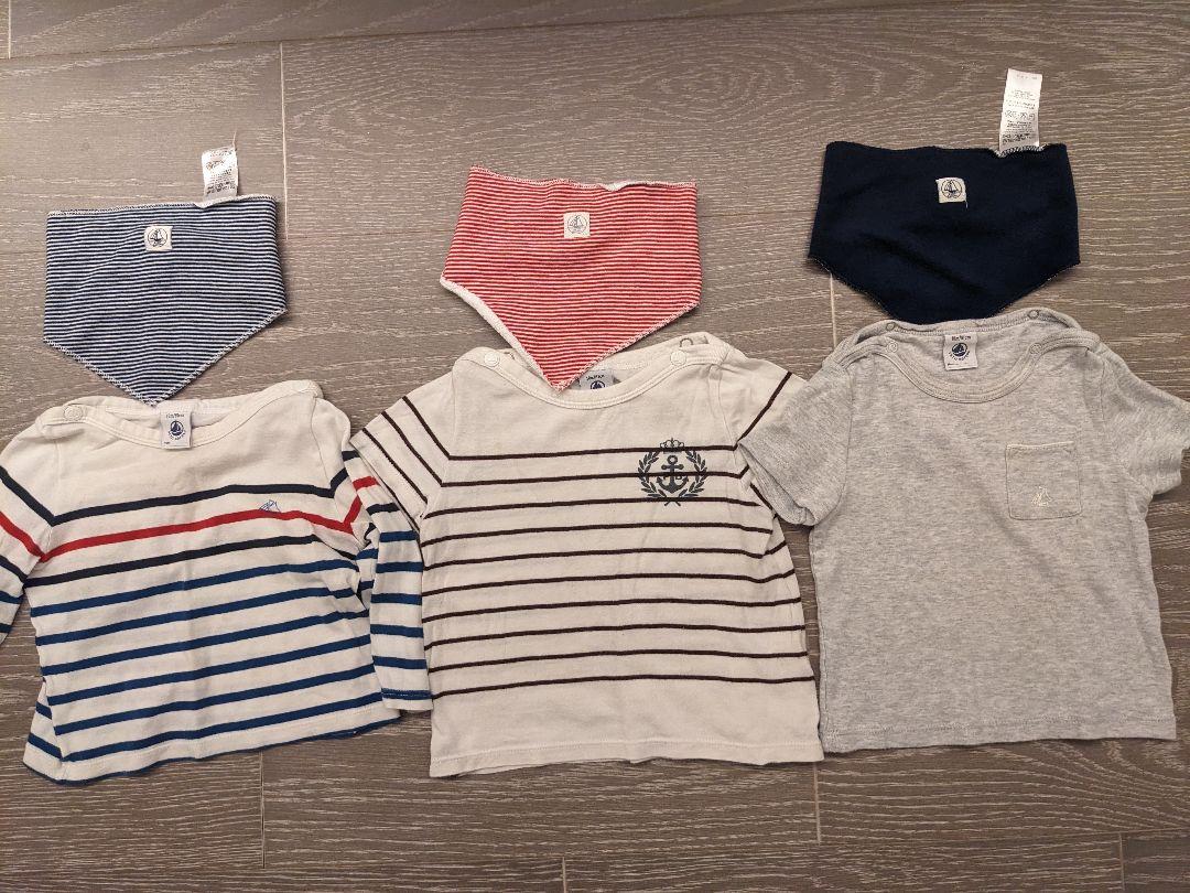 【PETITBATERU】Tシャツ 3枚セット + スタイ 3枚