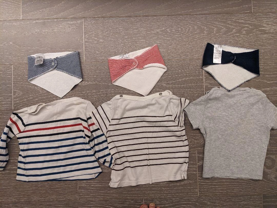 【PETITBATERU】Tシャツ 3枚セット + スタイ 3枚の写真2枚目