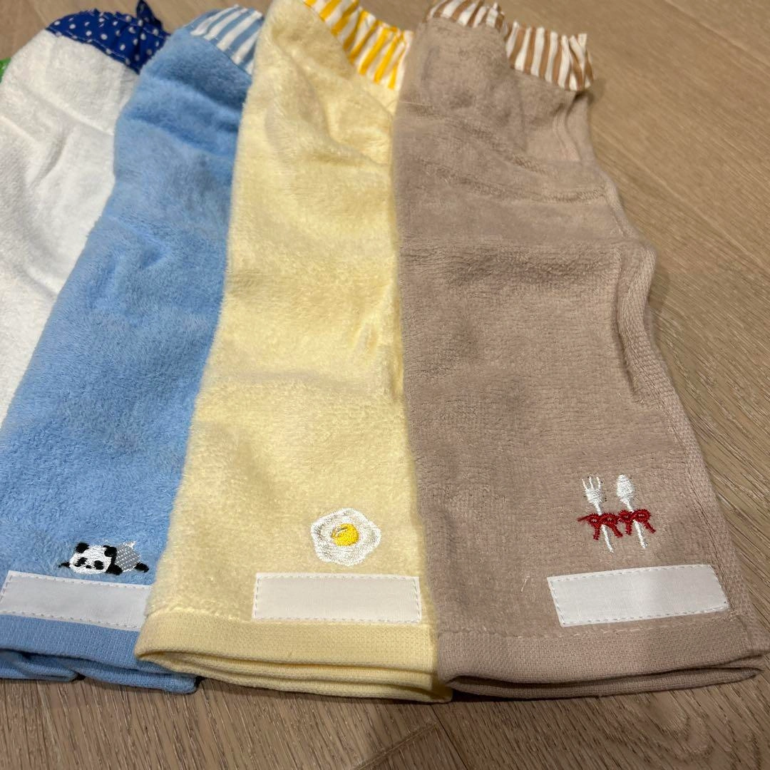 おりこうエプロン☆刺繍☆タオルエプロン5枚セット☆レモンパンダ目玉焼き猫他の写真3枚目
