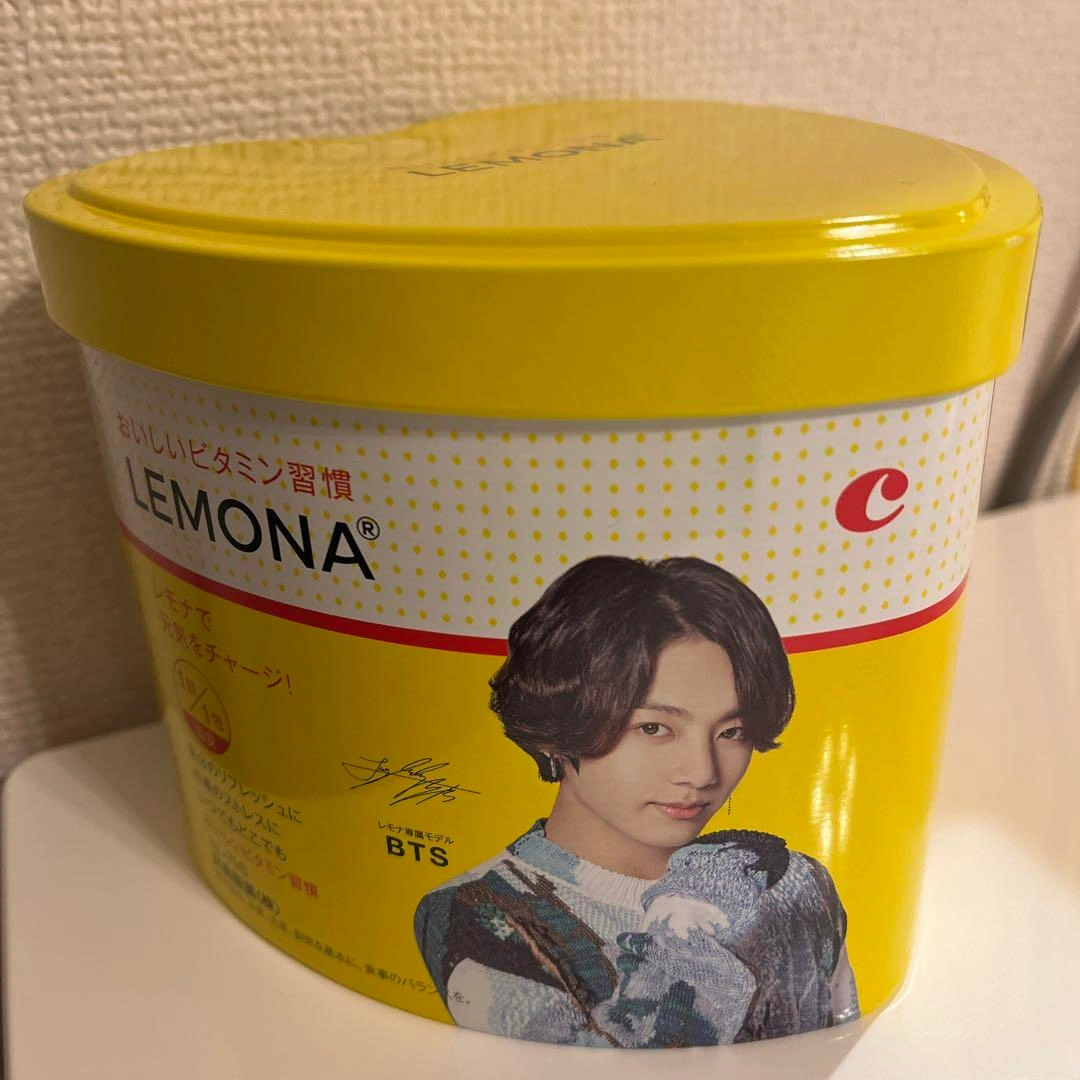 最終価格 レモナ BTS bts ハート缶 ジョングク 中身無しの写真2枚目