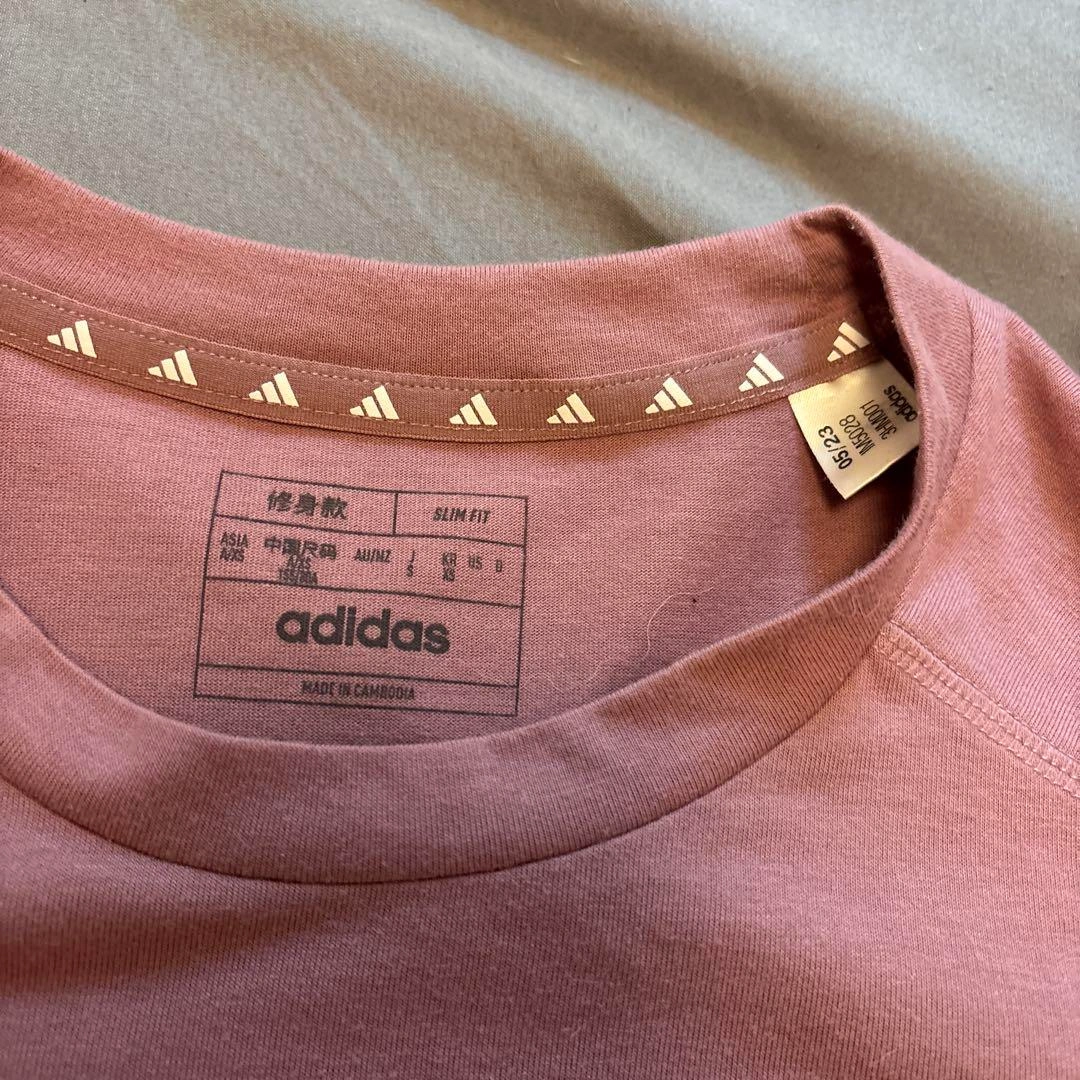 ピチT y2k adidas 半袖Tシャツ XSサイズ ピンクの写真2枚目