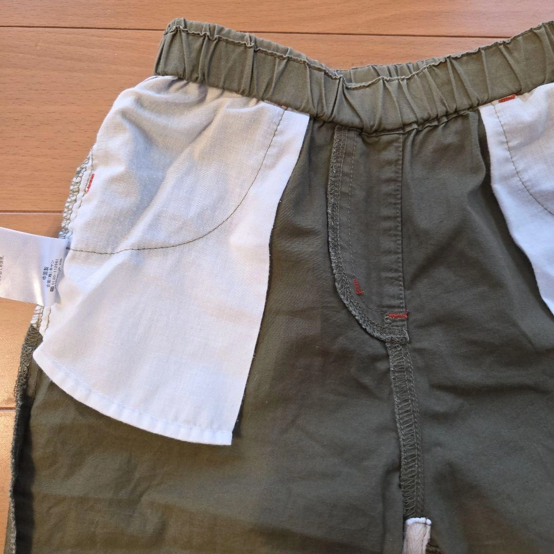 【130cm】Lagom カーキ ハーフパンツ ゴムウエストの写真6枚目