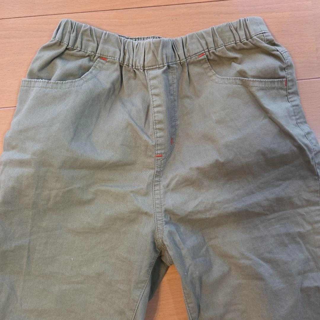 【130cm】Lagom カーキ ハーフパンツ ゴムウエストの写真2枚目