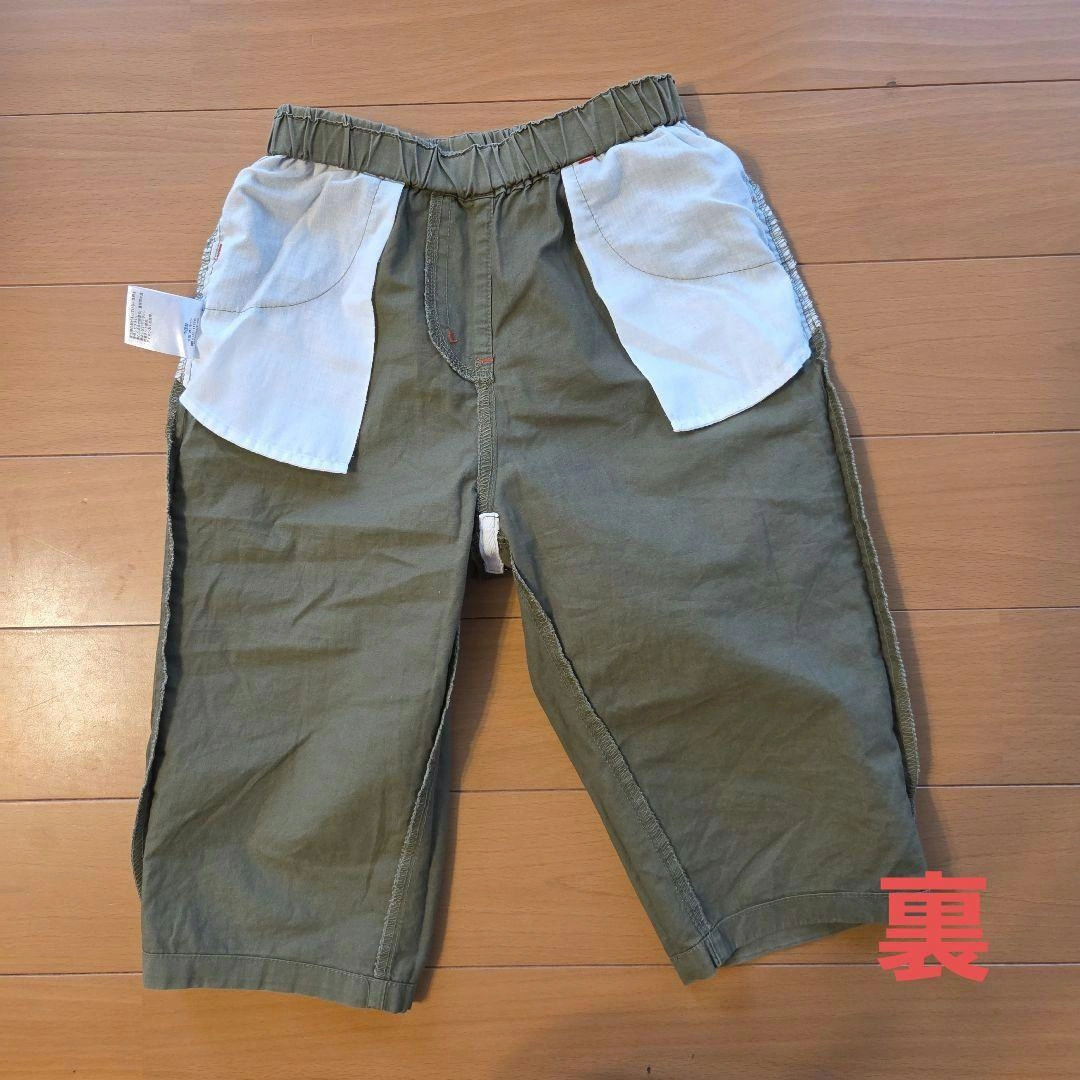 【130cm】Lagom カーキ ハーフパンツ ゴムウエストの写真5枚目
