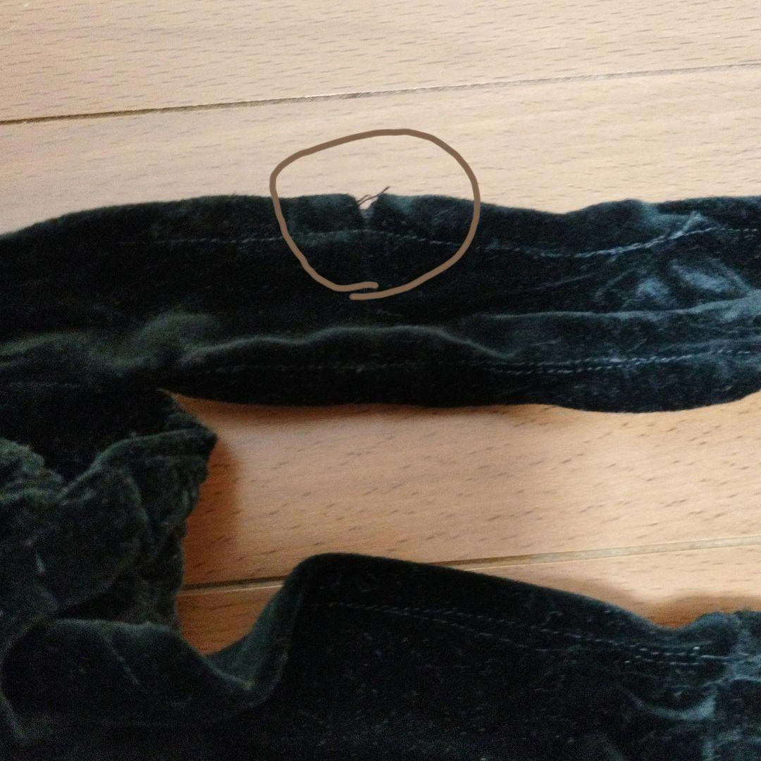 【ハンドメイド】ベロア&レース ブラック 120〜130cmの写真11枚目