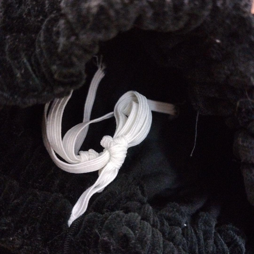 【ハンドメイド】ベロア&レース ブラック 120〜130cmの写真14枚目
