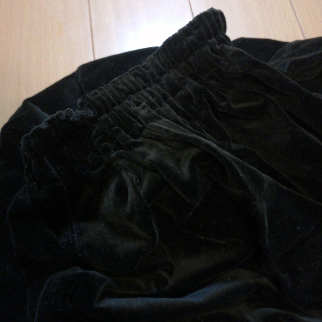 【ハンドメイド】ベロア＆レース　ブラック　120〜130cmの写真6枚目