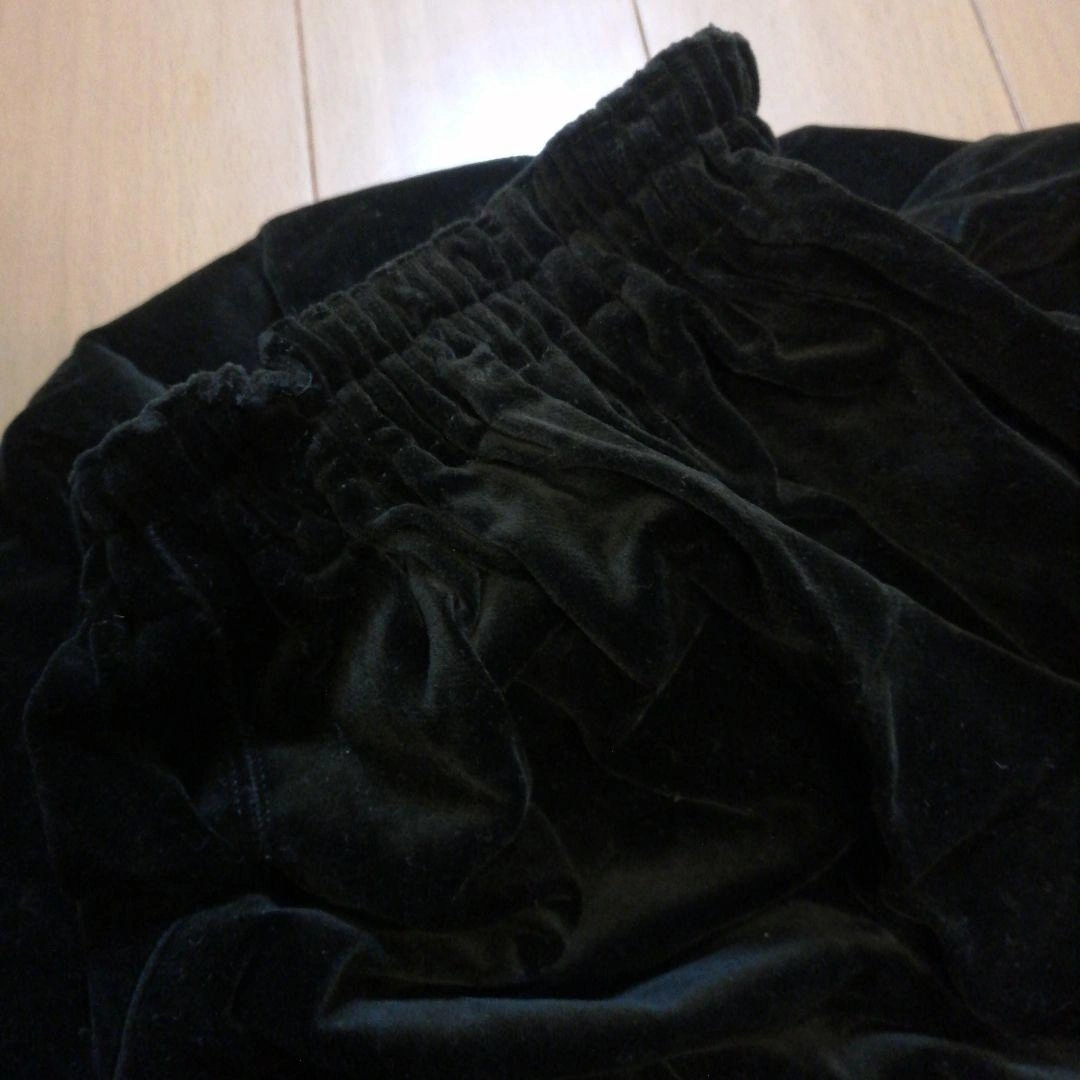 【ハンドメイド】ベロア&レース ブラック 120〜130cmの写真6枚目