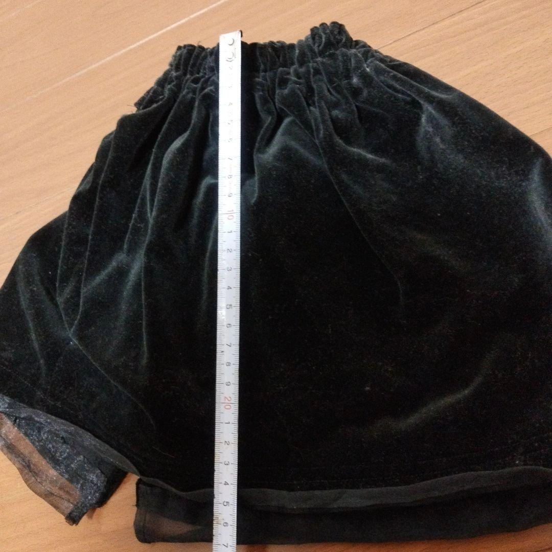 【ハンドメイド】ベロア&レース ブラック 120〜130cmの写真7枚目