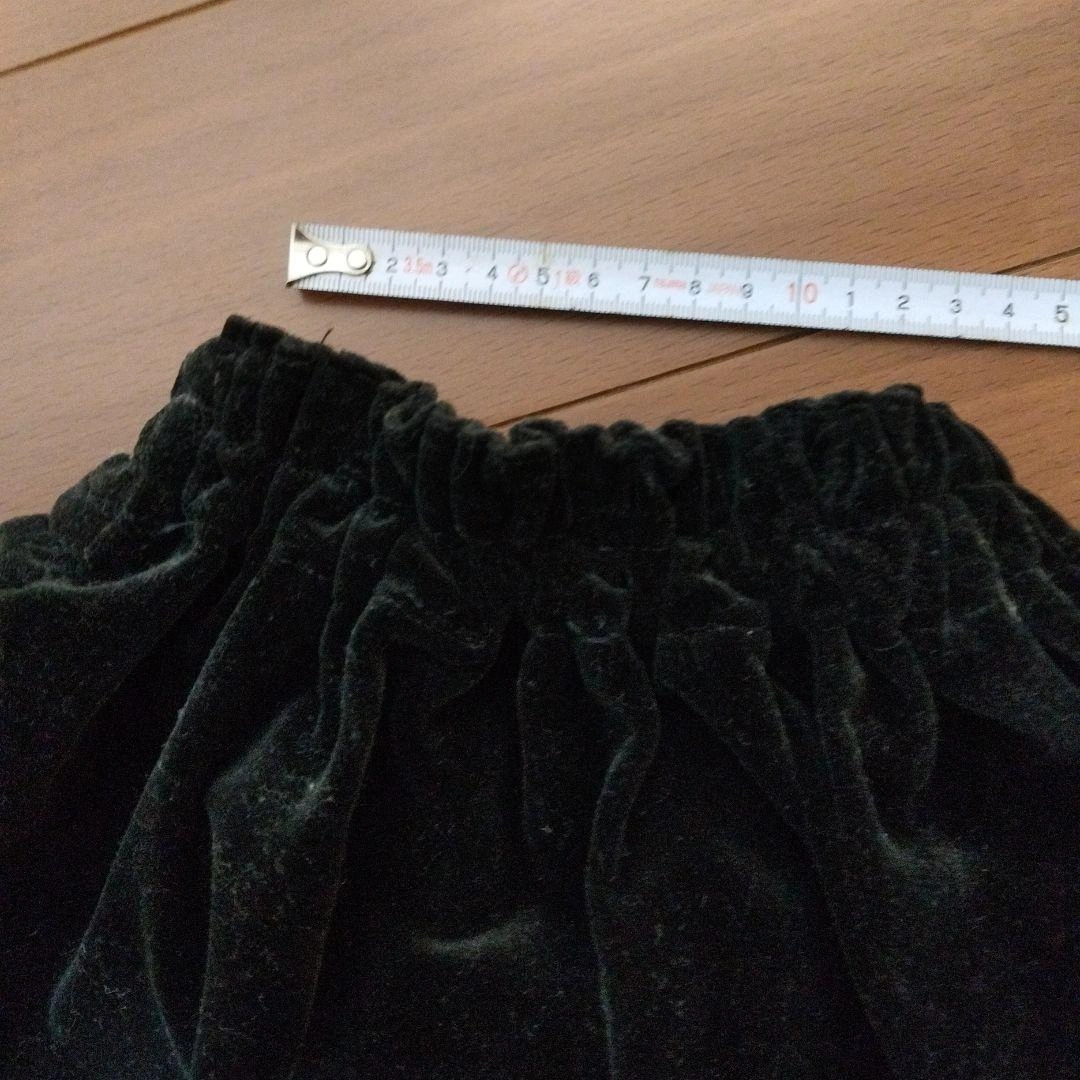 【ハンドメイド】ベロア&レース ブラック 120〜130cmの写真8枚目