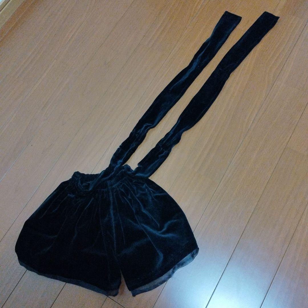 【ハンドメイド】ベロア＆レース　ブラック　120〜130cmの写真10枚目