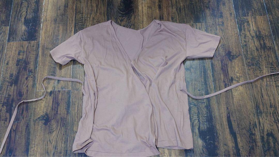 巻きTシャツBEAMSLIGHTSビームス新品タグ付ラップシャツ薄茶入院などにもの写真3枚目