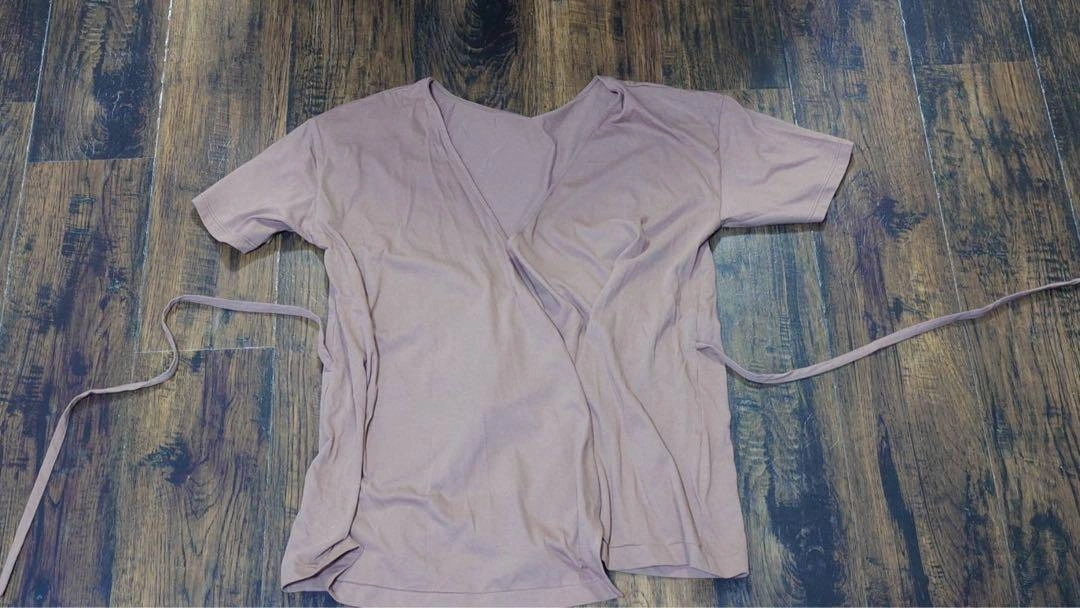 巻きTシャツBEAMSLIGHTSビームス新品タグ付ラップシャツ薄茶入院などにもの写真3枚目