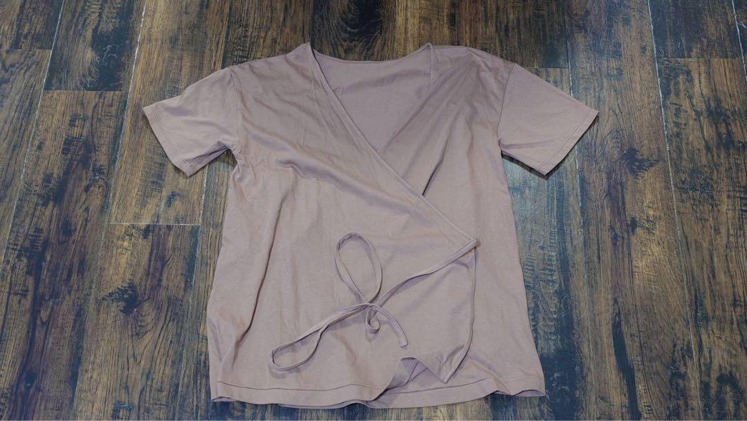 巻きTシャツBEAMSLIGHTSビームス新品タグ付ラップシャツ薄茶入院などにもの写真4枚目