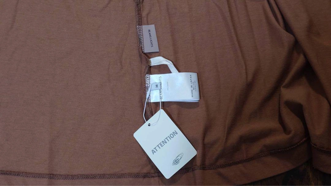 巻きTシャツBEAMSLIGHTSビームス新品タグ付ラップシャツ薄茶入院などにもの写真6枚目